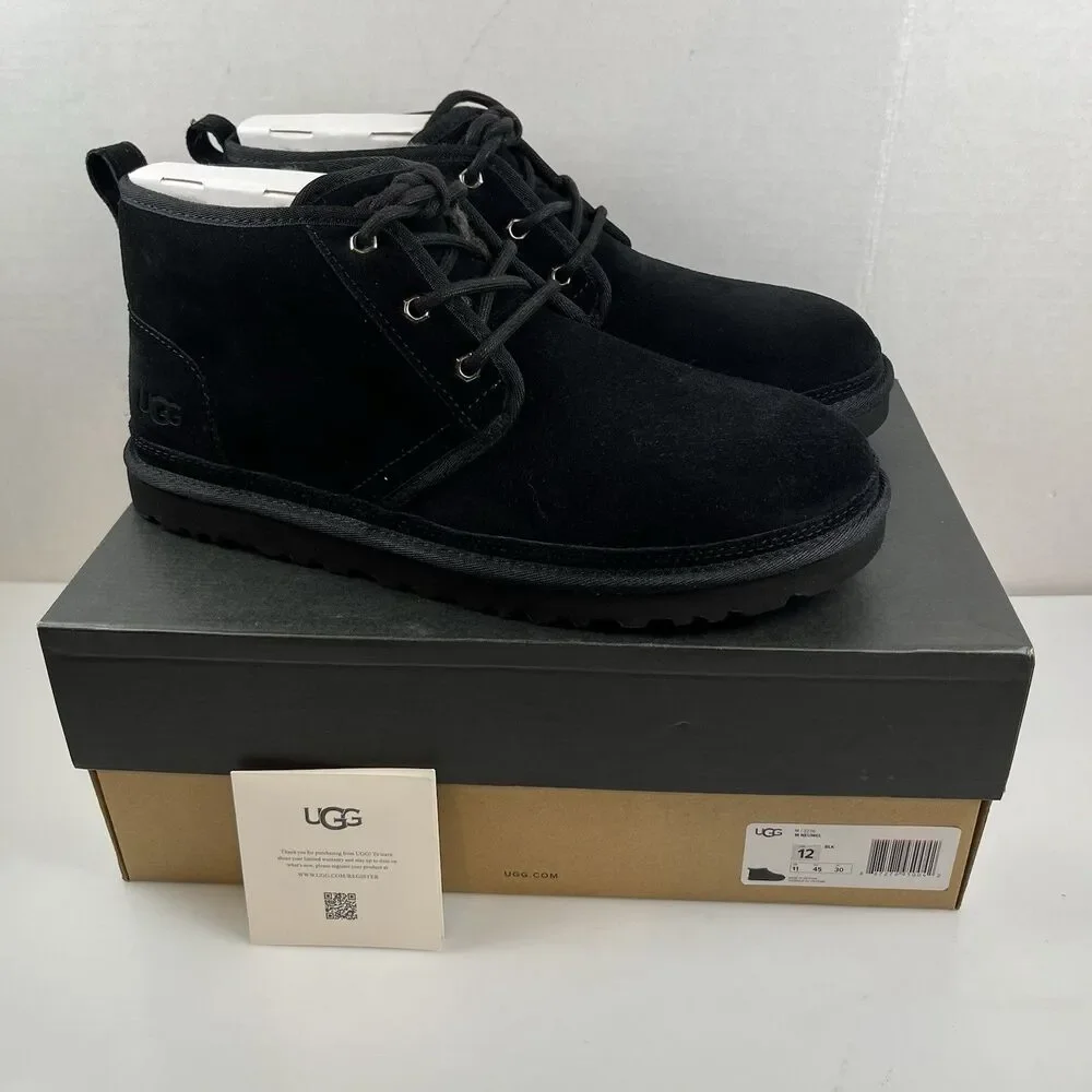 UGG Neumel Chukka Boot Black Suede Mens Size 12 US 3236 NEW